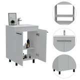 Bathroom Vanity - Double Door - Two Shelves - White - 23.8" Wide