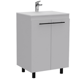 Bathroom Vanity - Double Door - Two Shelves - White - 23.8" Wide