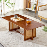 Rectangular Rubberwood Coffee Table Walnut