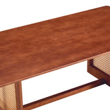 Rectangular Rubberwood Coffee Table Walnut