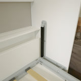 Modern Design Twin Size Horizontal Murphy Bed with Shelf Storage, White Plywood & Metal Space Saving Hidden Bed