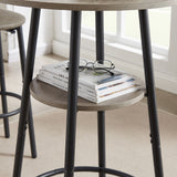 Engineered Wood Bar Table Set Grey