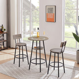 Engineered Wood Bar Table Set Grey