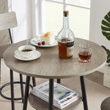 Engineered Wood Bar Table Set Grey