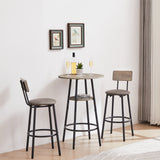Engineered Wood Bar Table Set Grey