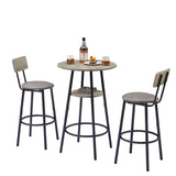 Engineered Wood Bar Table Set Grey