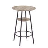 Engineered Wood Bar Table Set Grey