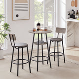Engineered Wood Bar Table Set Grey