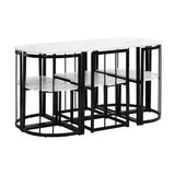 Metal Dining Set White/Black