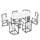 Metal Dining Set White/Black
