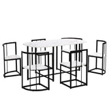 Metal Dining Set White/Black