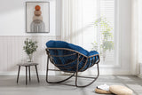 Outdoor Rattan Rocking Chair, Padded Cushion Rocker Recliner Chair Outdoor