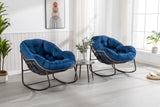 Outdoor Rattan Rocking Chair, Padded Cushion Rocker Recliner Chair Outdoor