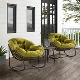 Metal Outdoor Chair Reclining Olive