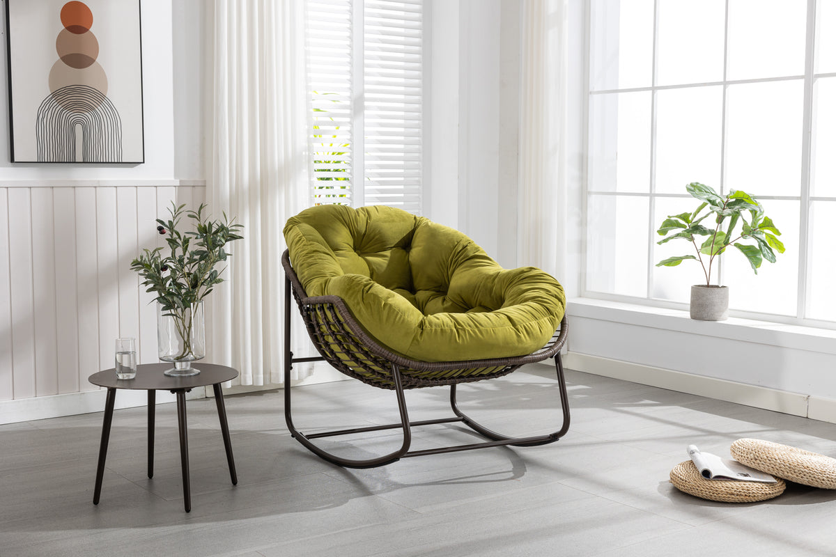 Metal Outdoor Chair Reclining Olive