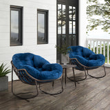 Outdoor Rattan Rocking Chair, Padded Cushion Rocker Recliner Chair Outdoor