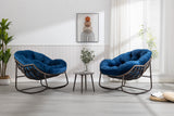 Outdoor Rattan Rocking Chair, Padded Cushion Rocker Recliner Chair Outdoor