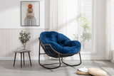 Outdoor Rattan Rocking Chair, Padded Cushion Rocker Recliner Chair Outdoor