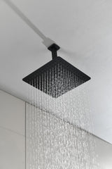 16" Square Matte Black Stainless Steel Rain Shower Head