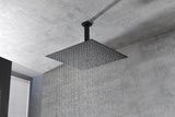16" Square Matte Black Stainless Steel Rain Shower Head