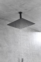 16" Square Matte Black Stainless Steel Rain Shower Head