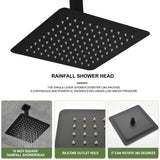 16" Square Matte Black Stainless Steel Rain Shower Head