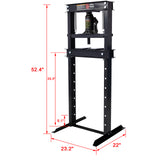 Hydraulic Shop Press, 12-Ton Capacity, Floor Mount, with Press Plates