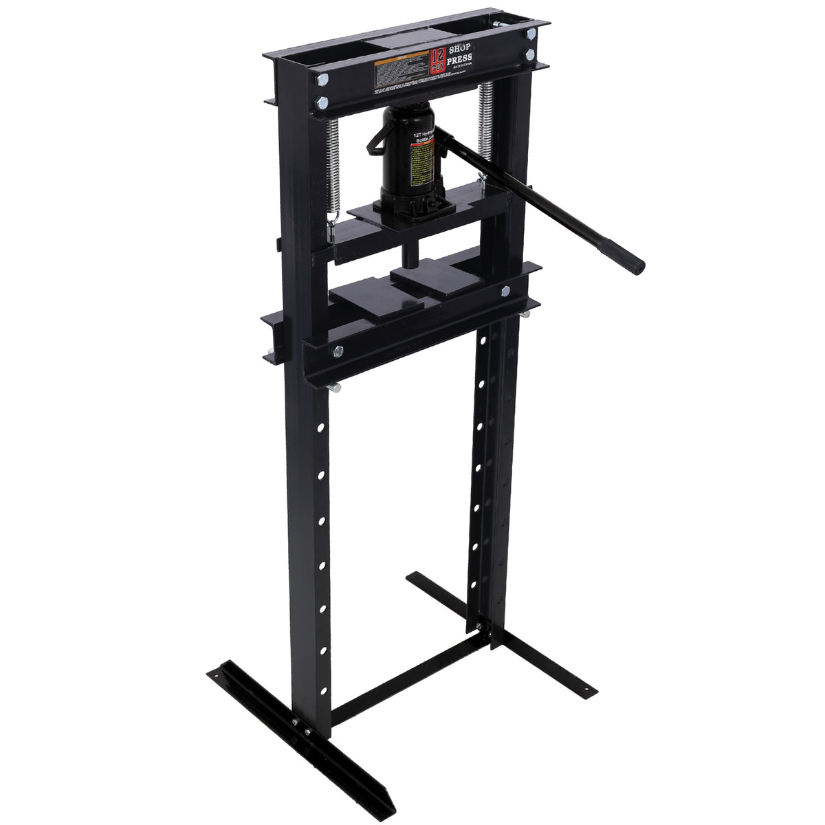 Hydraulic Shop Press, 12-Ton Capacity, Floor Mount, with Press Plates