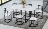 Metal Dining Set White/Black