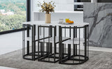 Metal Dining Set White/Black