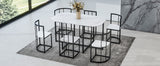 Metal Dining Set White/Black