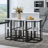 Metal Dining Set White/Black
