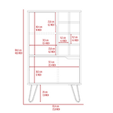 L-Shaped Bar Cabinet - 8-Bottle Wine Rack - Single Door - Light Gray