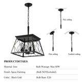 Metal Pendant Light Adjustable Golden Black
