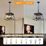 Metal Pendant Light Adjustable Golden Black