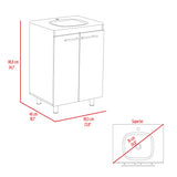 Bathroom Vanity - Double Door - Two Shelves - White - 23.8" Wide
