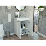 Bathroom Vanity - Double Door - Two Shelves - White - 23.8" Wide