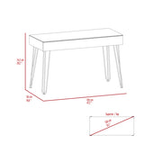 Industrial Desk - Glass Top - Metal Legs - Mahogany - One Shelf