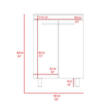 Bathroom Vanity - Double Door - Two Shelves - White - 23.8" Wide