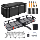 Hitch Mount Cargo Carrier Basket 60" X 21" X 6"+Waterproof Cargo Bag 13 Cubic