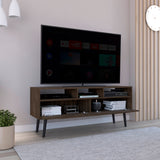 Engineered Wood TV Stand with Storage Walnut 54"