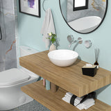 Modern White Ceramic Circular Vessel Bathroom Sink 13x13 Inch for Elegant Style
