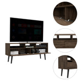 Engineered Wood TV Stand with Storage Walnut 54"