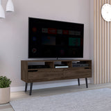Engineered Wood TV Stand with Storage Walnut 54"