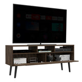 Engineered Wood TV Stand with Storage Walnut 54"
