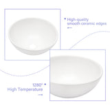 Modern White Ceramic Circular Vessel Bathroom Sink 13x13 Inch for Elegant Style