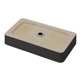 Modern European Style Black Ceramic Rectangular Vessel Bathroom Sink 24x16 Inche