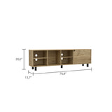 Engineered Wood TV Stand Light Oak 71"