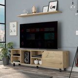 Engineered Wood TV Stand Light Oak 71"