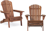 Outdoor Patio Furniture Set of 2 Solid Wood Natural/Light Brown